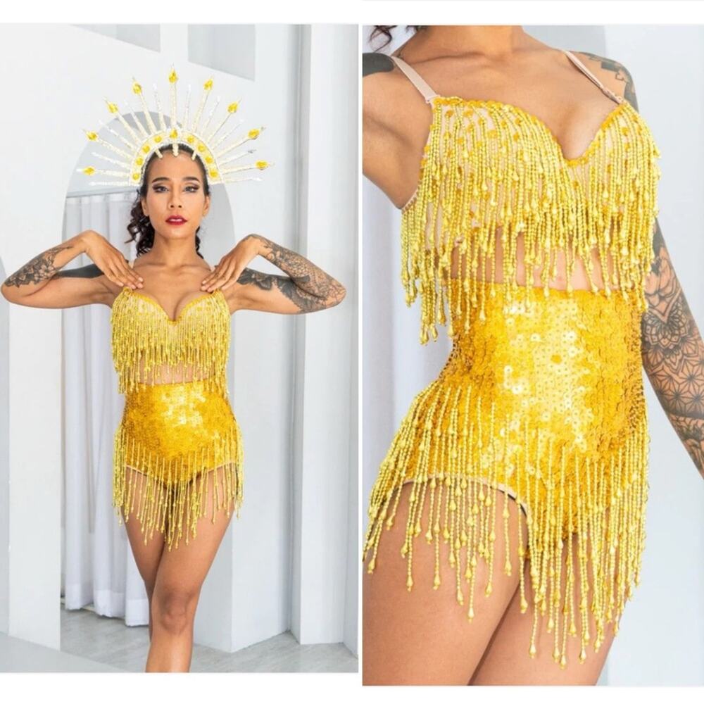 Lady Jane Sequins Midnight Gold Booty High Waist Sequin Shorts